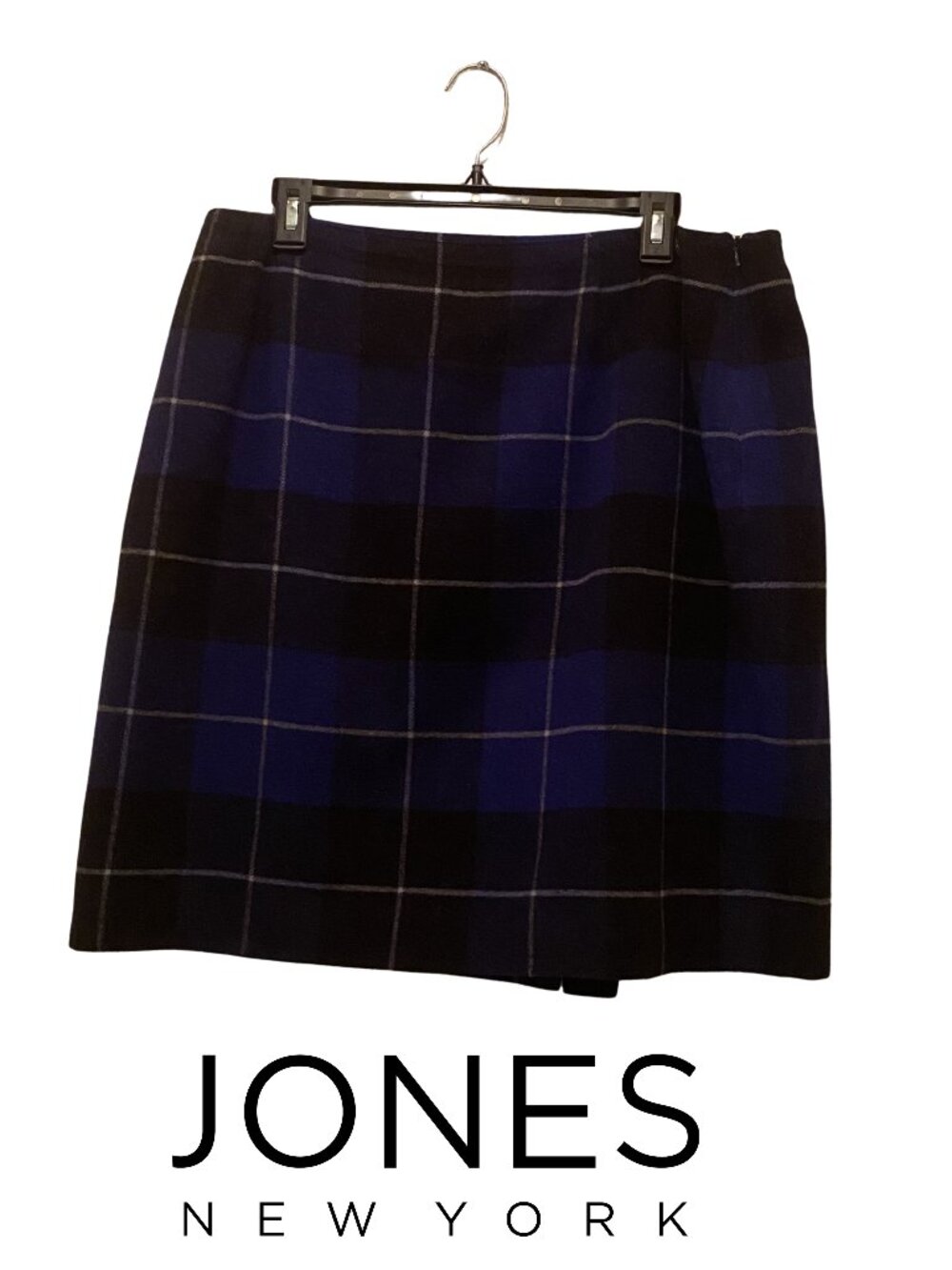 Vintage 90s Jones New York Wool Preppy X Dark Academia Plaid Skirt – Size 16